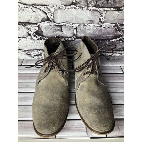 Rogue Gray Taupe Suede Leather Casual Lace Up Ankle Boots Men’s Sz 42EU/9M US - Picture 10 of 15
